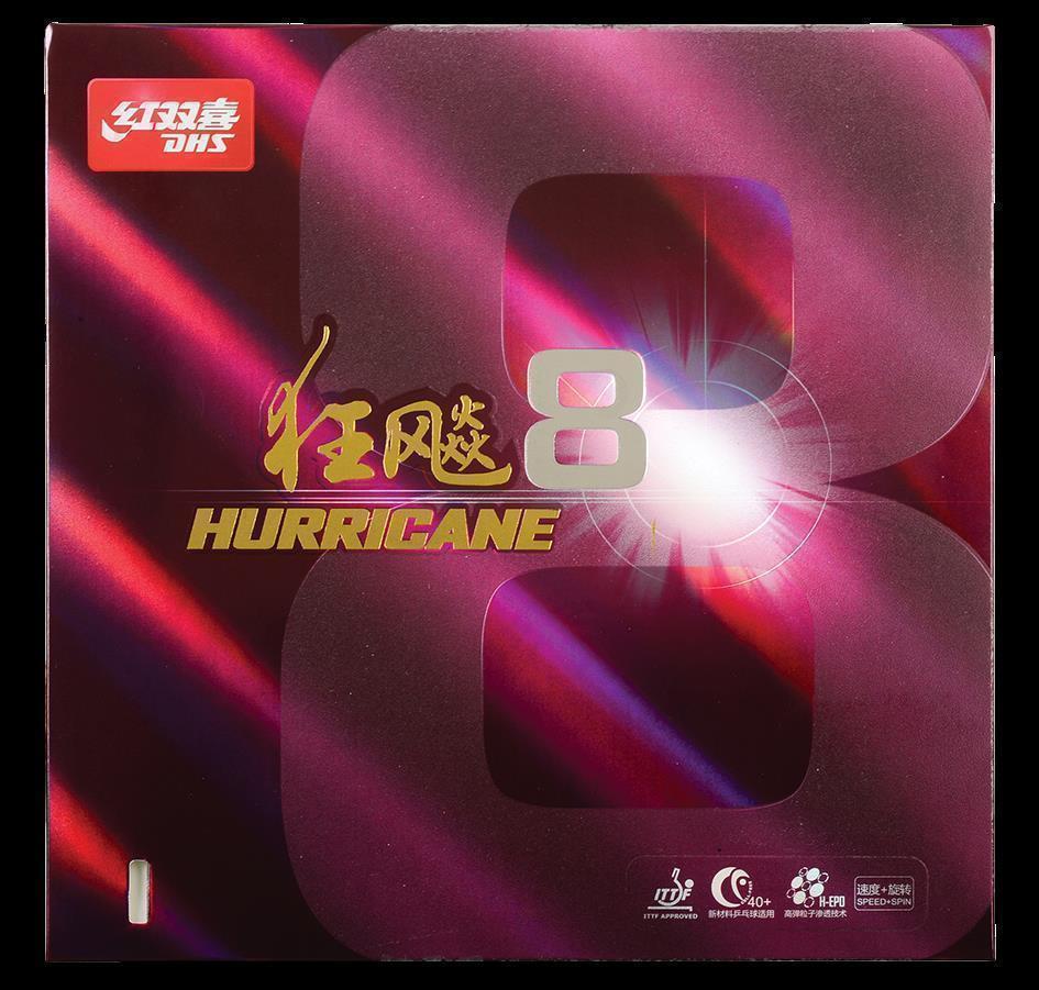 DHS Hurricane 8 Soft 39 2,15mm Belag Rot - DXDJ959-4